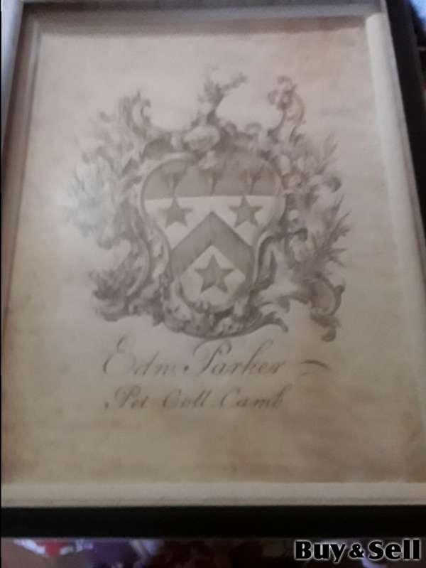 $15 FIRM:::: framed coat of arms or family crest. 