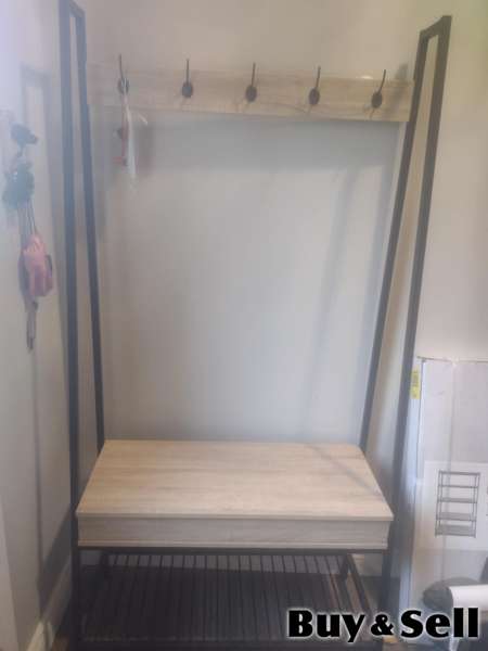 5-Hook Entryway Coat Rack/Hall Tree With Storage