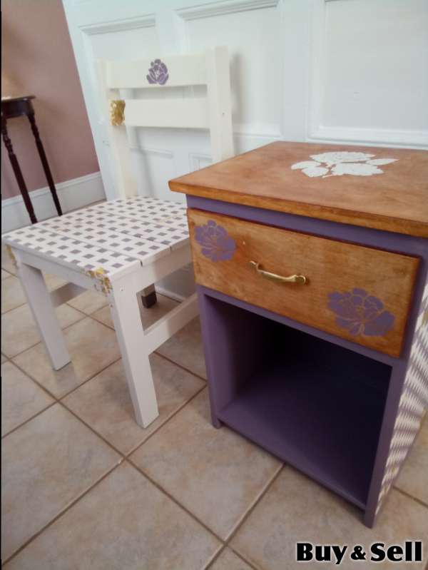 Bedside table and matching chair 