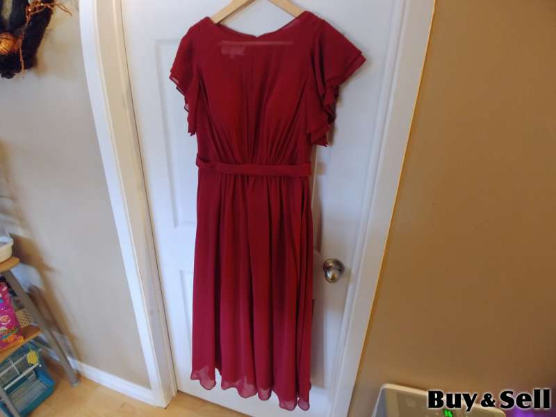 Azazie Daphne Modest-Style Dress (Burgundy)