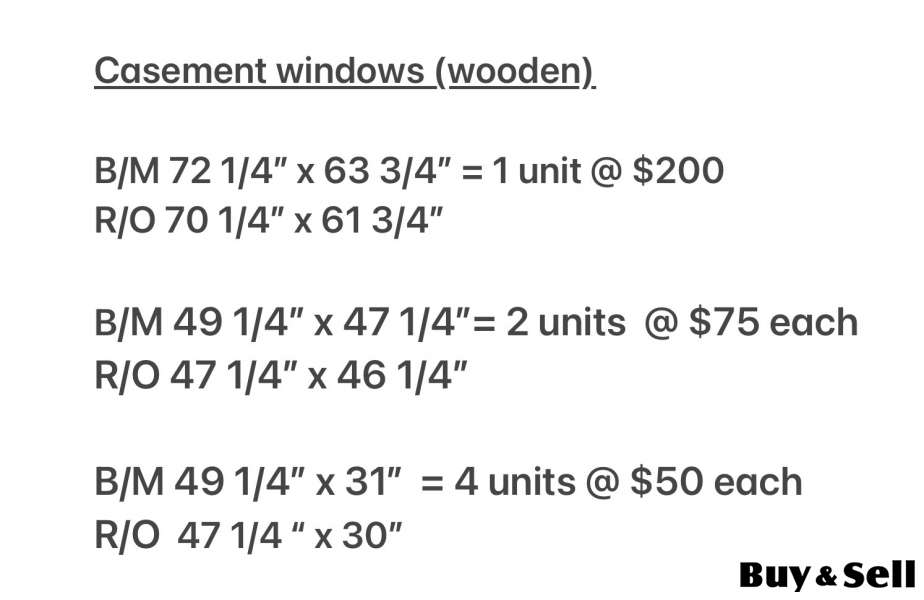 Casement windows (wooden)