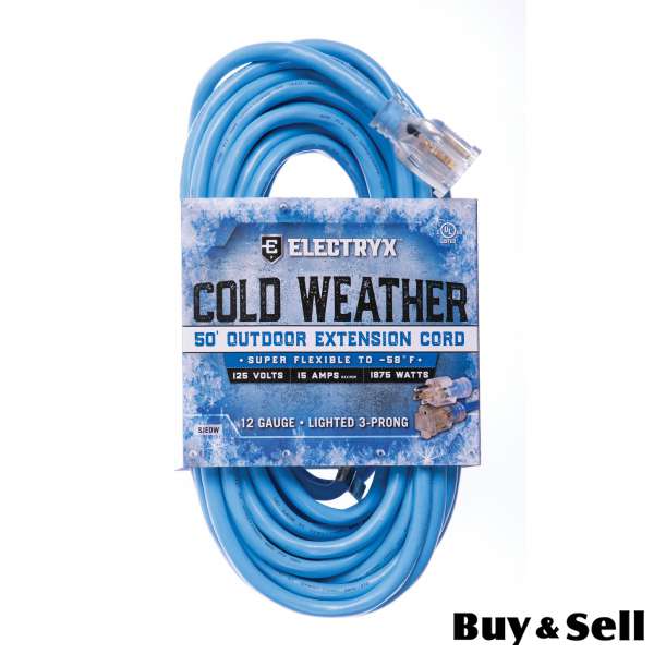 Electryx 50 Foot Cold Weather Outdoor Extension Co