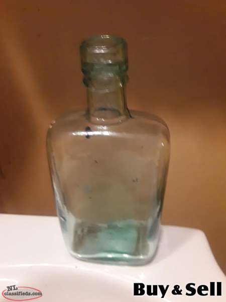 Green tint Rare Find Vintage Half Pint Glass Bottl