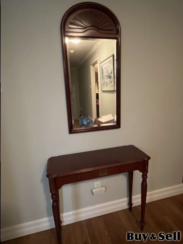 Hall table and mirror. 