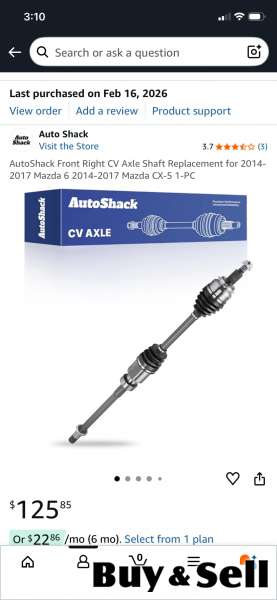New CV axle