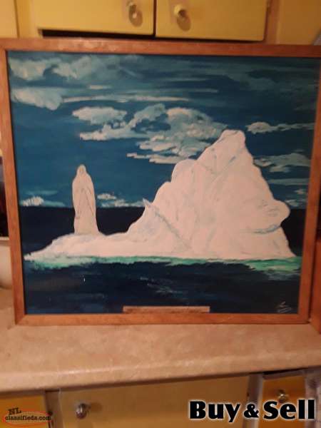 Oil Painting; Virgin Mary Iceberg Newfoundland