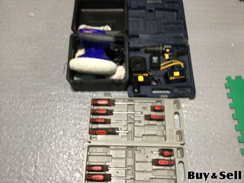Polisher, Drill, screw driver set