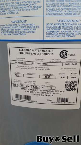 SpaceSaver Hot Water Heater - NL Buy Sell