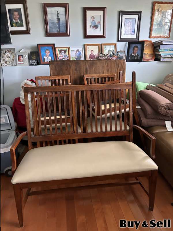Dining room Table and 4 chairs and bench