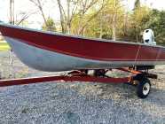 12ft. aluminum Boat 5 Hp Johnson motor and trailer - Photo 1 of 2