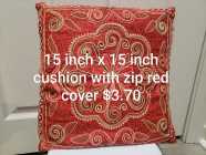 15x15inch cushion zipper red cover $3.70