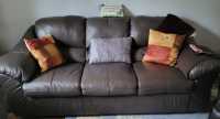 2 pc. GENUINE Leather Sofa and matching side chair
