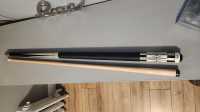 2pc pool cue stick with carrying bag
