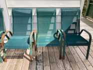 For Sale: 4 Green Patio Chairs