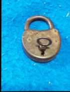 $40 FIRM:::Small Antique Padlock: Rustic Metal Loc