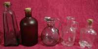 5 Assorted Vintage Glass Bottles