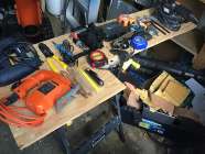 jig saw, planer, genuine leather tool belts, measuring ...