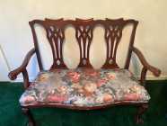 For Sale: Antique Chippendale-Style Settee/Upholst - Photo 1 of 2