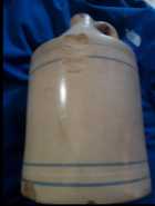 Antique Galt Blue Striped Stoneware Finger Jug - Photo 1 of 3