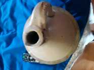 Antique Galt Blue Striped Stoneware Finger Jug - Photo 2 of 3