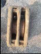 Antique Large Wood and Iron Double Pulley Block an