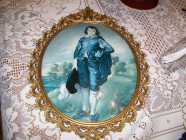 Antique Picture Frame Oval Convex Bubble Glass 16 