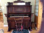 Antique pump organ and chair - Photo 2 of 3