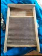 Antique Washboard, Wood & Ribbed Zinc.