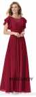 Azazie Daphne Modest-Style Dress (Burgundy) - Photo 3 of 4