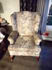 Beige Antique Flower Chair