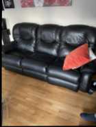 Black Leather LaZy Boy Couch and Love Seat - Photo 1 of 2