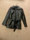 Black Leather Medium Leather Coat Mint