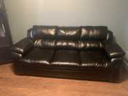 Black leather sofa