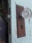 Bonavista. Antique Brass & Crystal Glass Doorknob 