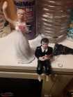 Brubaker Sitting Bride and Groom Wedding Cake Topp