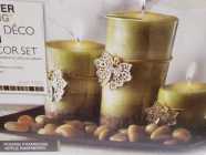 Candles with charms pebbles plate $38