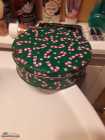 Candy Cane Tin Pail Lid Green Red