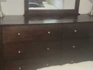 Cappuccino 5 piece bedroom set plus black desk