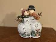 Ceramic SnowMan and SnowWoman Tealight Decoration in ...