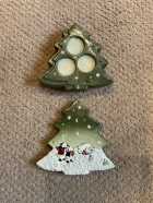 Ceramic xmas tree tabletop decoration holding 3 tealights ...