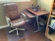 Computer desk, chair & floor protecter