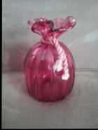 Cranberry glass vase