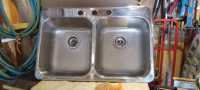 Double stainless steel kitchen sink
31.25 inches long ...