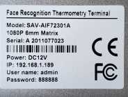 Face recognition thermometry terminal - Photo 2 of 3