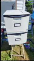 Plastic filing cabinet with lock