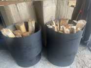 Fire pit with wood
