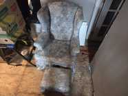 Flower Design Chair W/ Stool