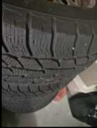 Four winter tires on steel rims