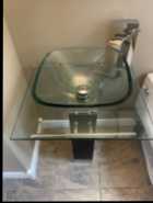 Glass Bathroom Vanity with Fixtures