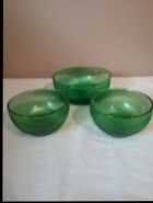 Green glass bowls